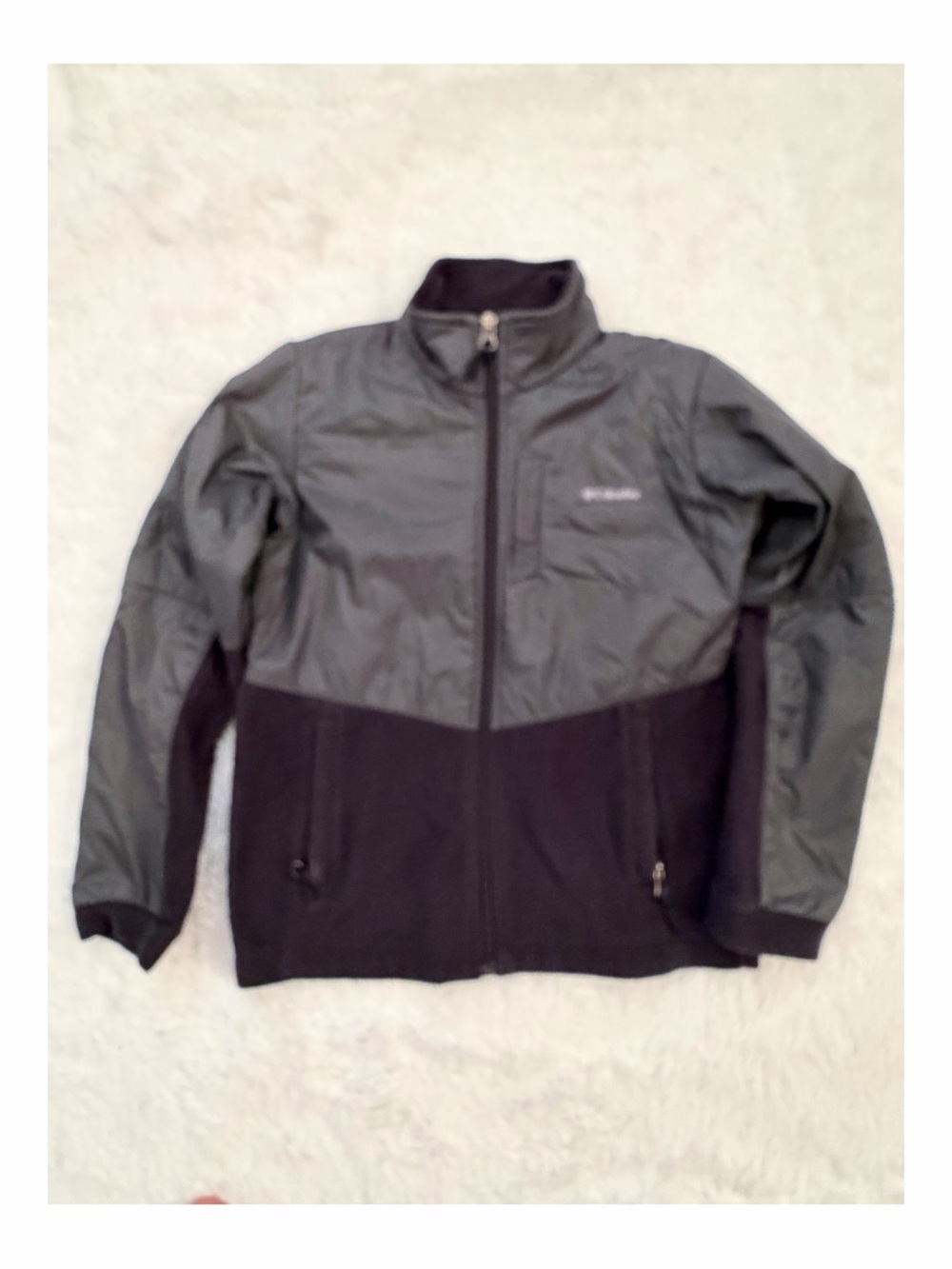 Columbia Kids Two-Tone Gray and Black Rain Jacket